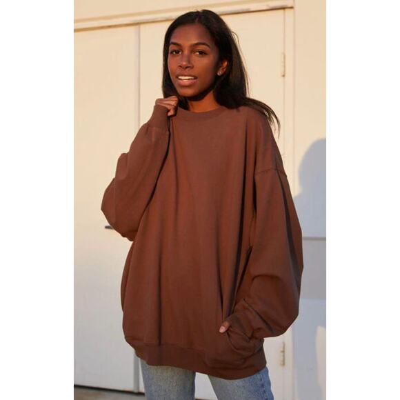 John galt brown erica crewneck with pockets - one size - Picture 1 of 6